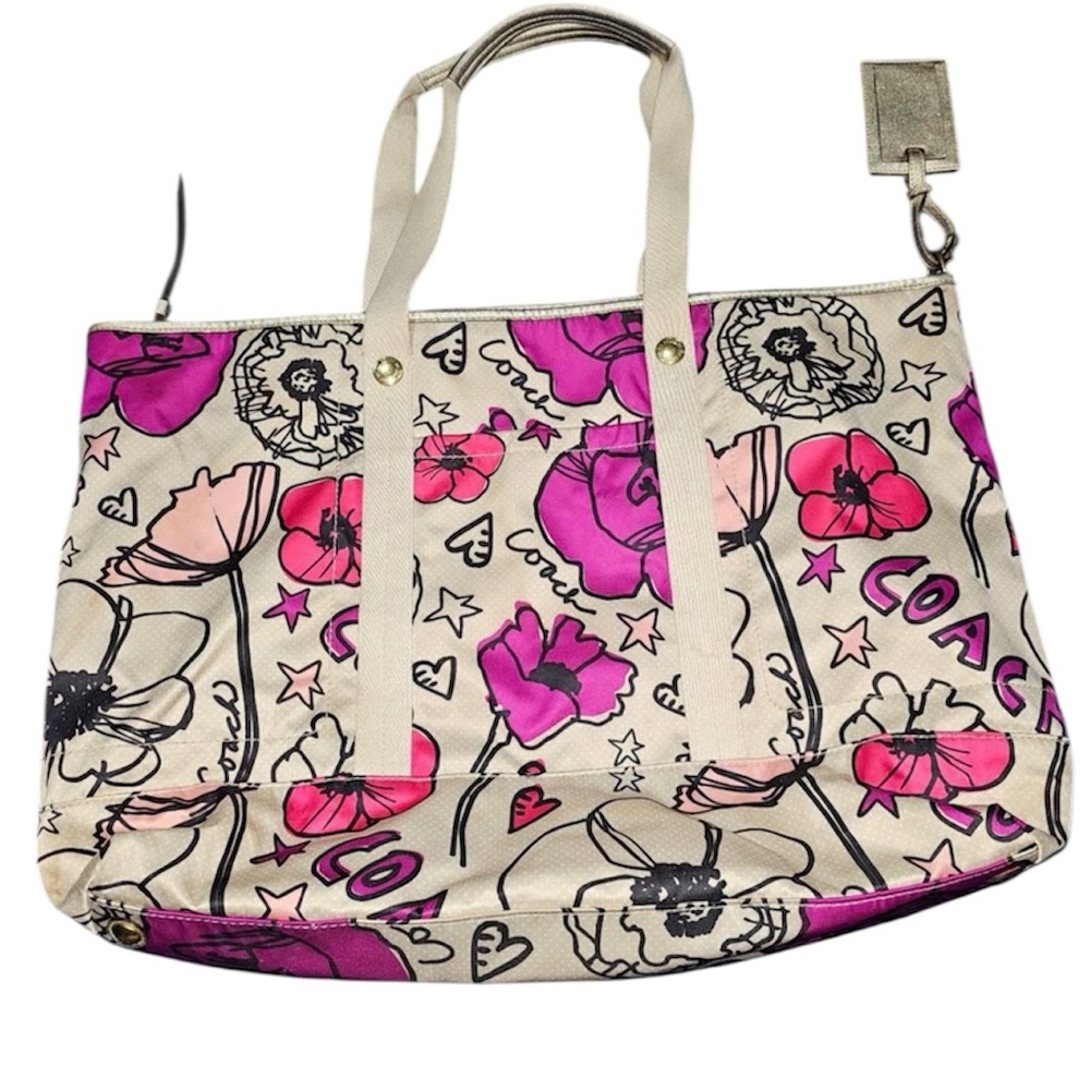 Coach Poppy Kyra Sateen Floral Multicolor Medium Travel Bag